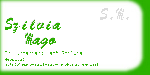 szilvia mago business card