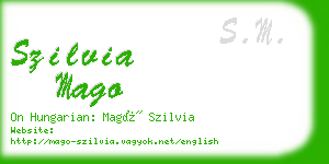 szilvia mago business card